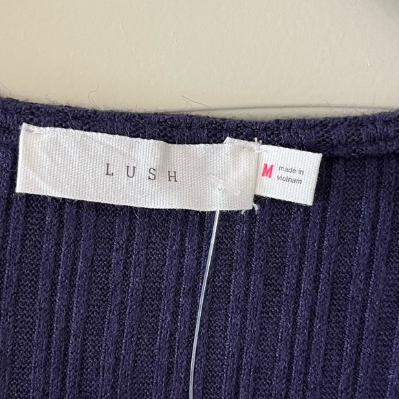 NWT Lush Brand Navy Stretchy Bodycon Dress Women’s size medium - Picture 7 of 15